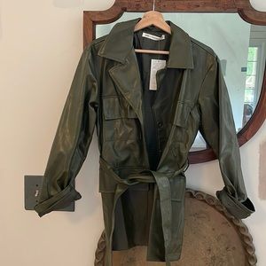 12th TRIBE & SALTY BLOND VEGAN LEATHER TRENCH